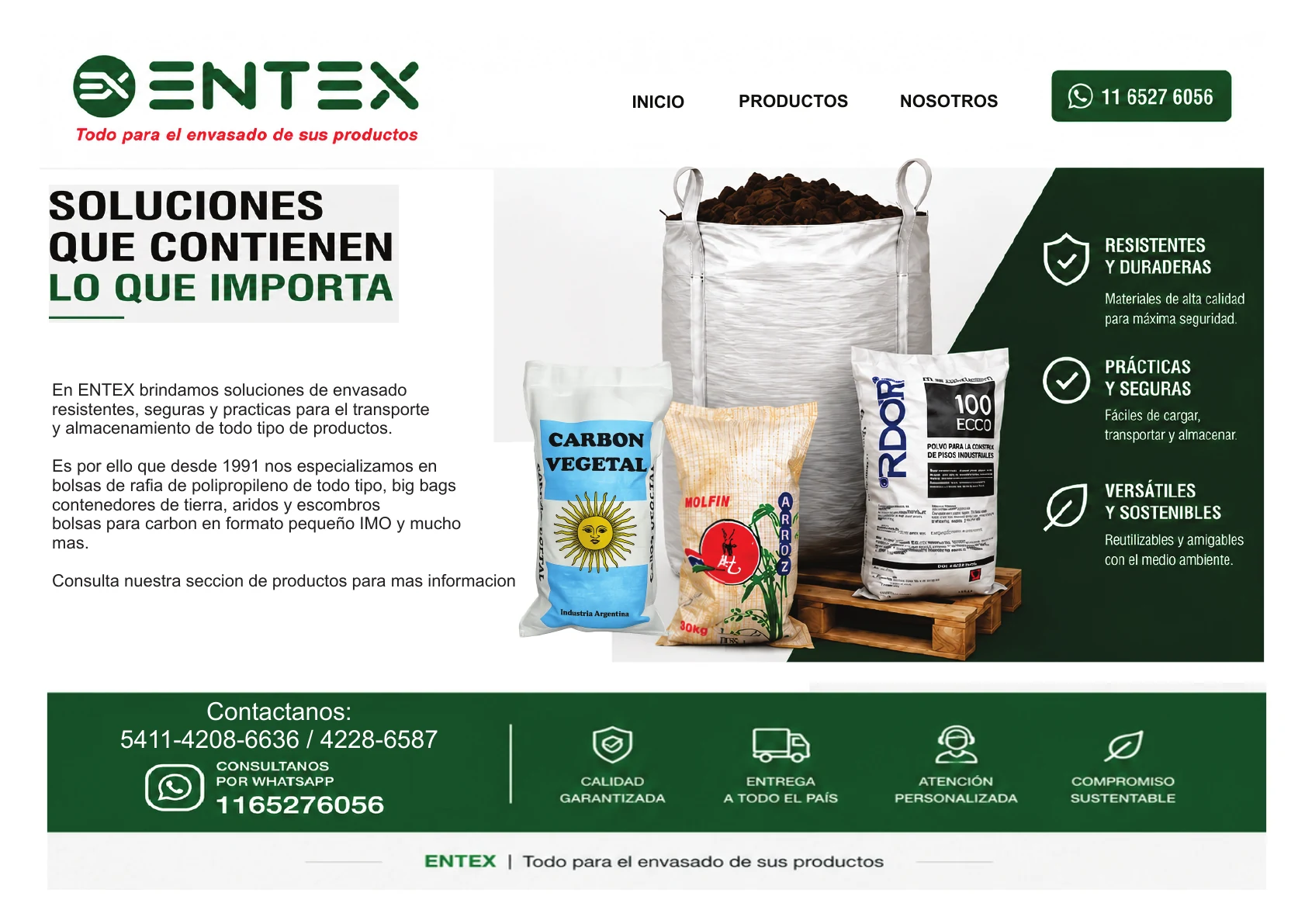 ENTEX Argentina. Soluciones de envasado resistentes, seguras y prácticas.